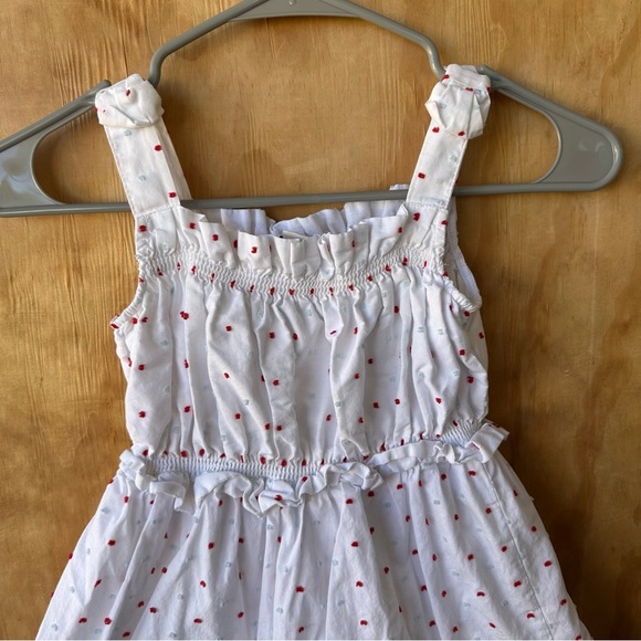 Janie and Jack White Clip Dot Sundress Tank cotton Ruffle Dress - Picture 6 of 11